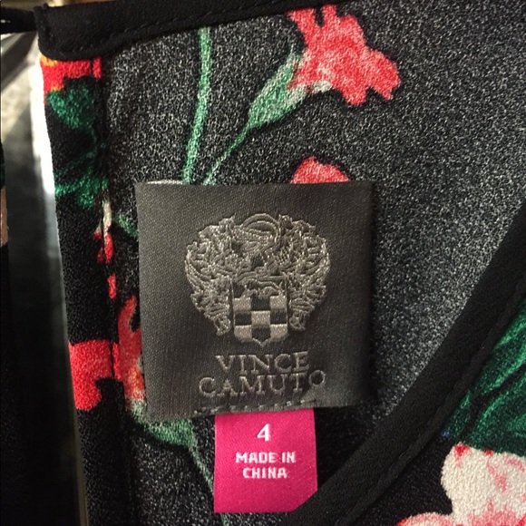 Vince Camuto Black Floral Dress, Sz 4, NWT - Picture 4 of 6